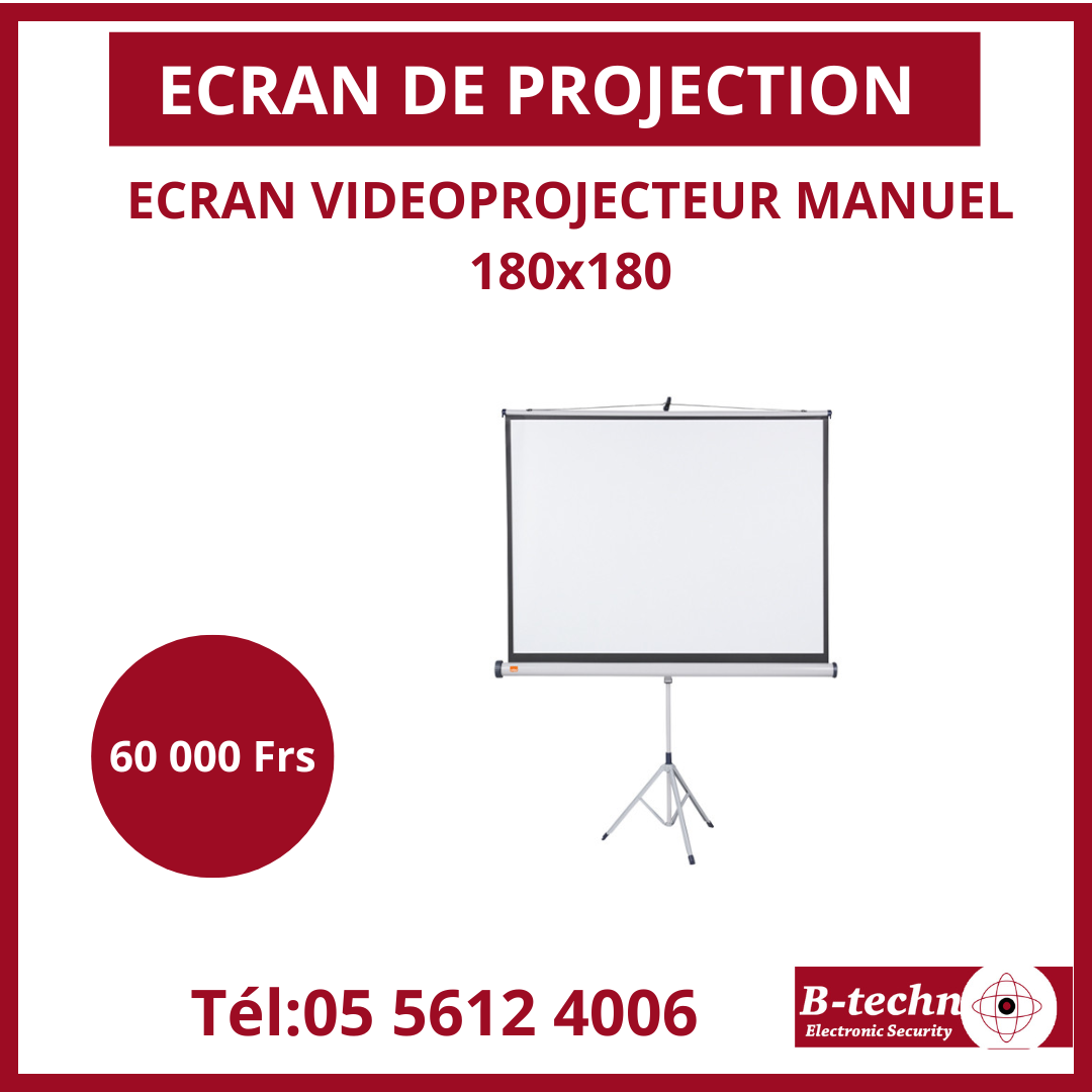 ECRAN VIDEO PROJECTEUR MANUEL 180x180