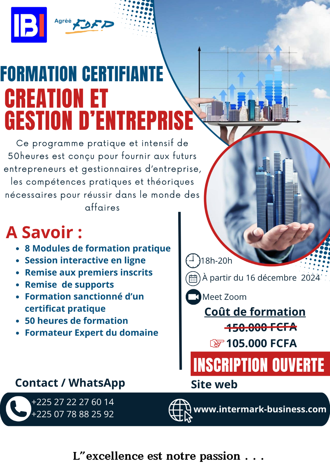 AFFICHE CREATION ET GESTION D'ENTREPRISE