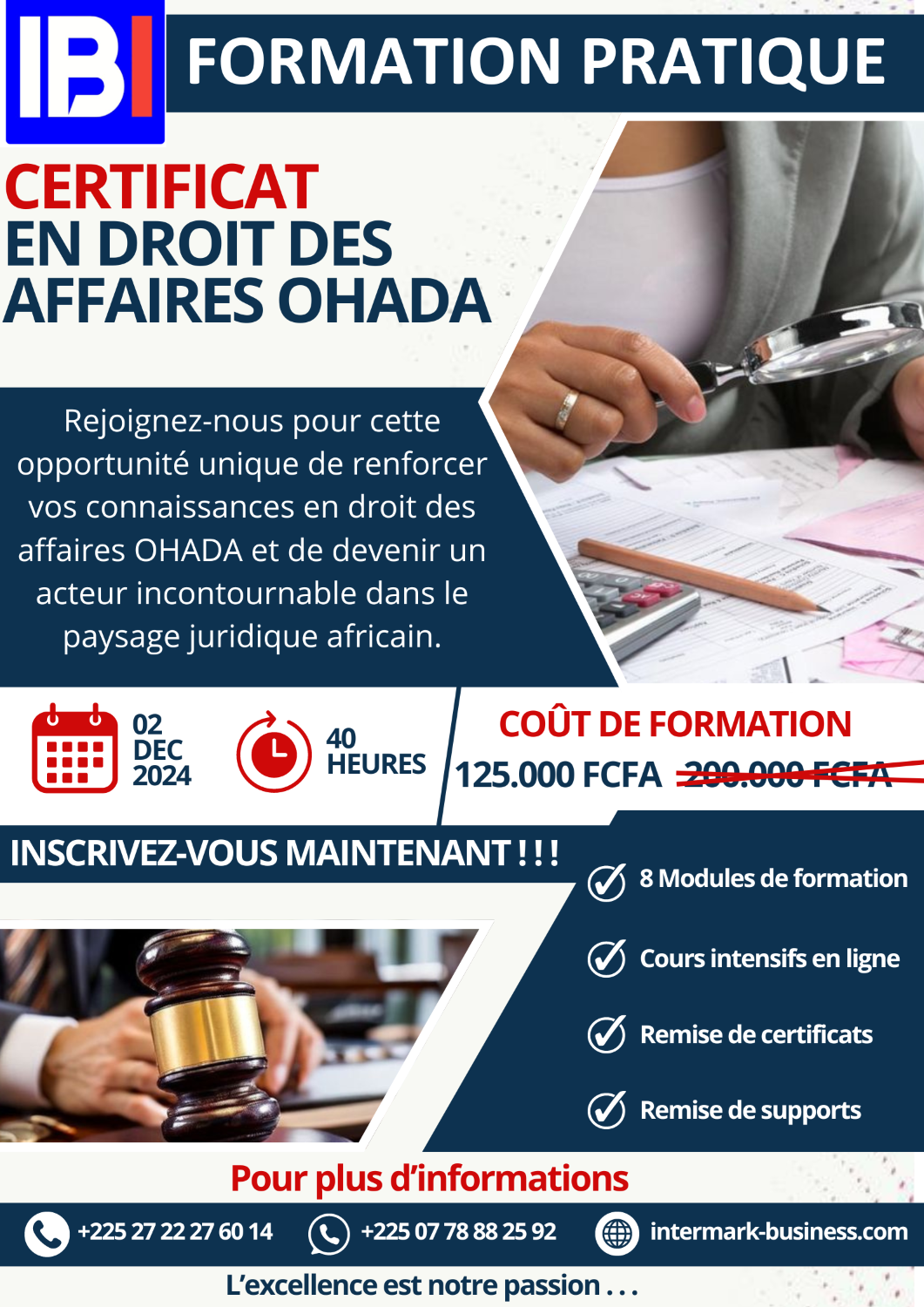 AFFICHE DROIT DES AFFAIRES OHADA