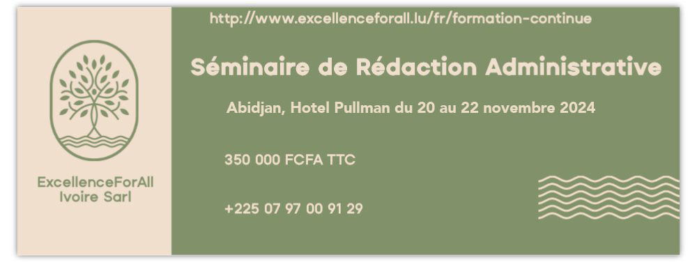 seminaire de rédaction administrative du 20 au 22 novembre 2024