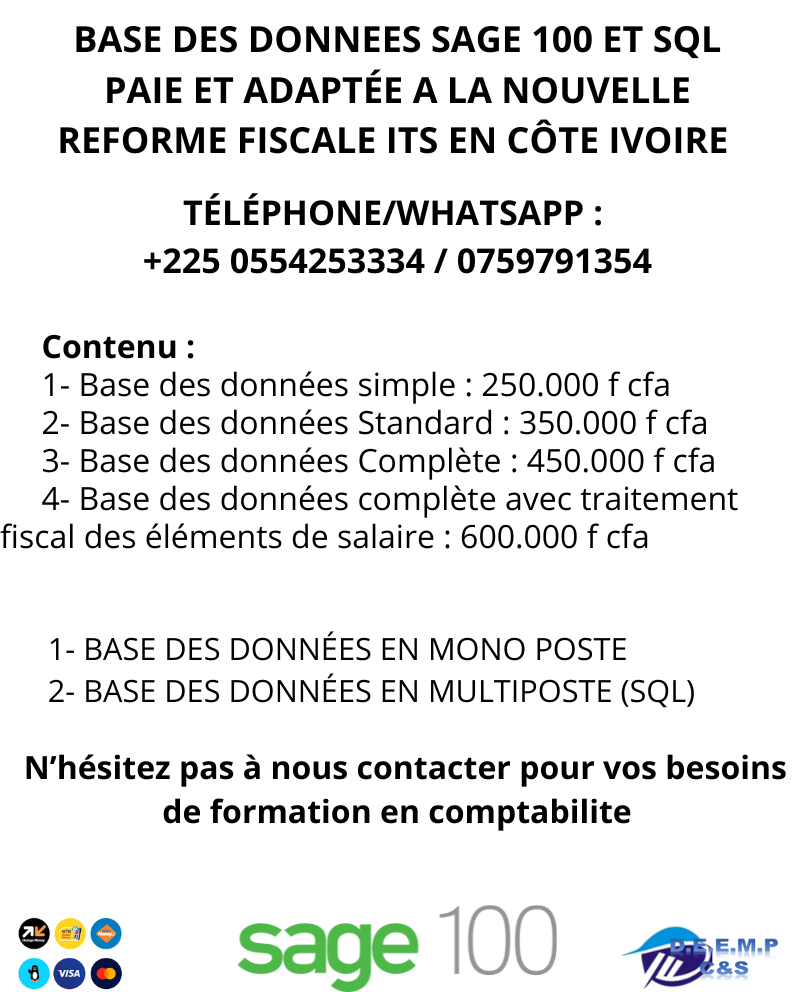 BASE SAGE 100 PAIE